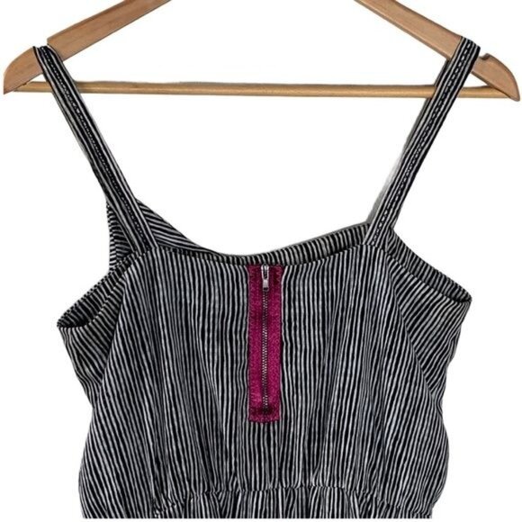 Rachel Roy Black White Stripe Mini Sheath Dress Sleeveless Sundress Small - Picture 7 of 13